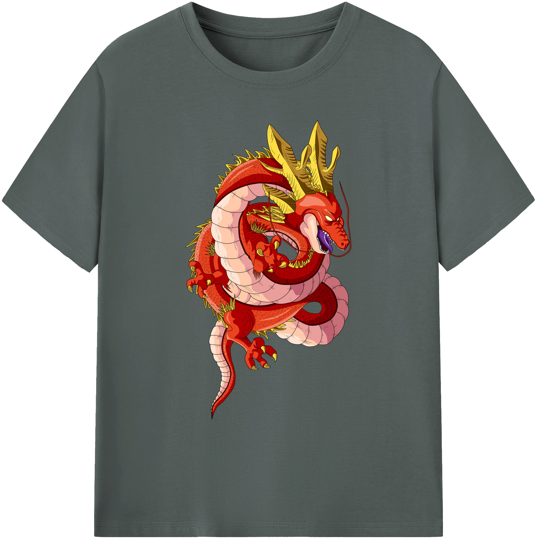 （画像用） ドラゴンボール 神龍 シェンロン DRAGON BALL Shenron 綿100％ メンズ半袖Tシャツ｜肌触りやわらか＆通気性